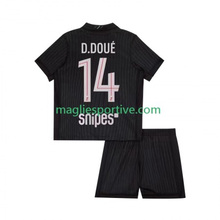 Completo Calcio Paris Saint Germain Desire Doue 14 Bambino Divisa Quarta 2025-2026